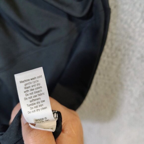 Athleta Nectar Dress Women's Small Black Stretch Faux Wrap Cap Sleeve Athletic - Picture 5 of 9